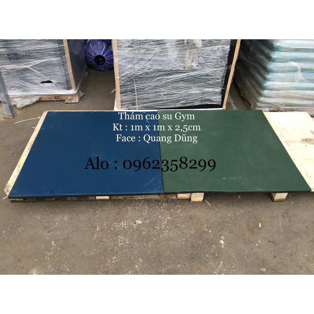 cao su phòng gym 1m x 1m x 1,5cm
