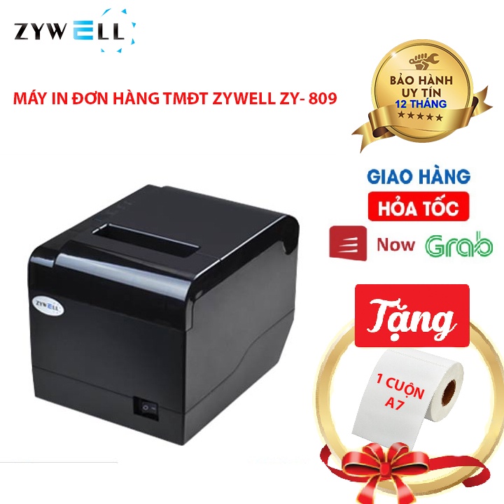 Máy In Đơn Hàng, In Mã Vạch Vận Đơn ZYWELL ZY-809 USB + BLUETOOTH TẶNG Kèm Giấy A7