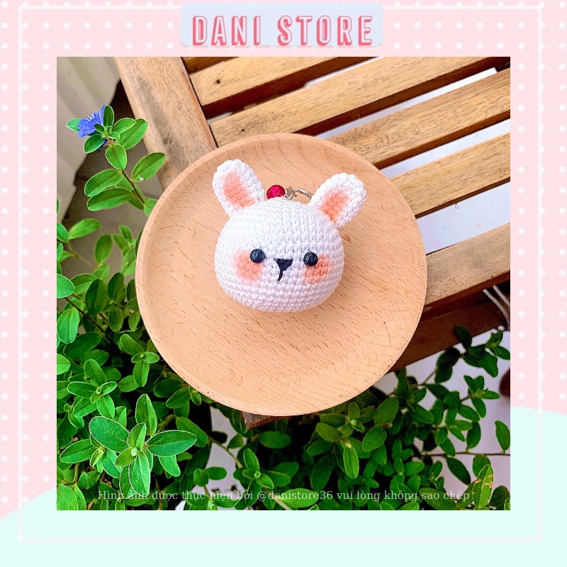 Móc khóa len đầu thỏ trắng | MADE BY DANI