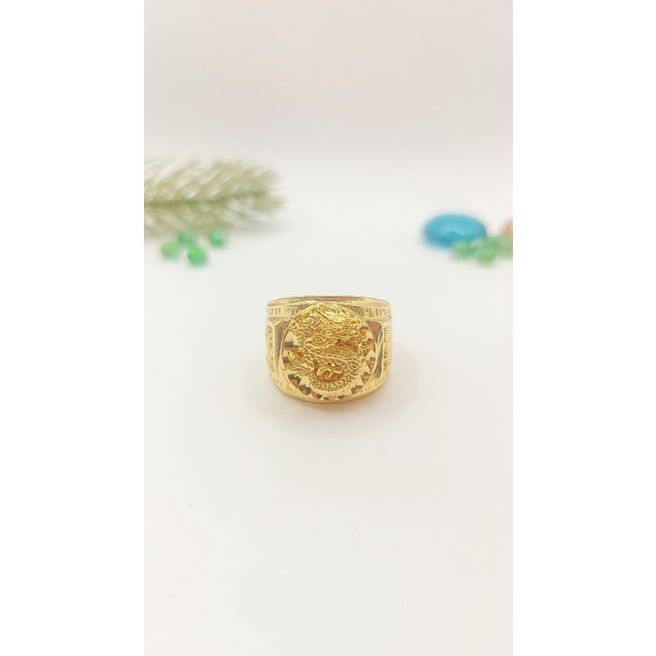 Nhẫn nam mạ vàng 24K Khắc Chữ Rồng Tinh Xảo 035RDX.080522 - Bao đổi trả trong 07 ngày