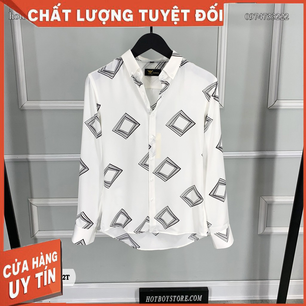 Sơ mi nam luxury chất lụa mềm mịn họa tiết cá tính - SM2092 nam_shop6666