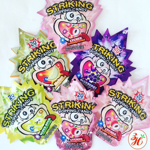 Lẻ Kẹo Nổ Striking Popping Candy Vị Ngẫu Nhiên Gói Lớn 30gr