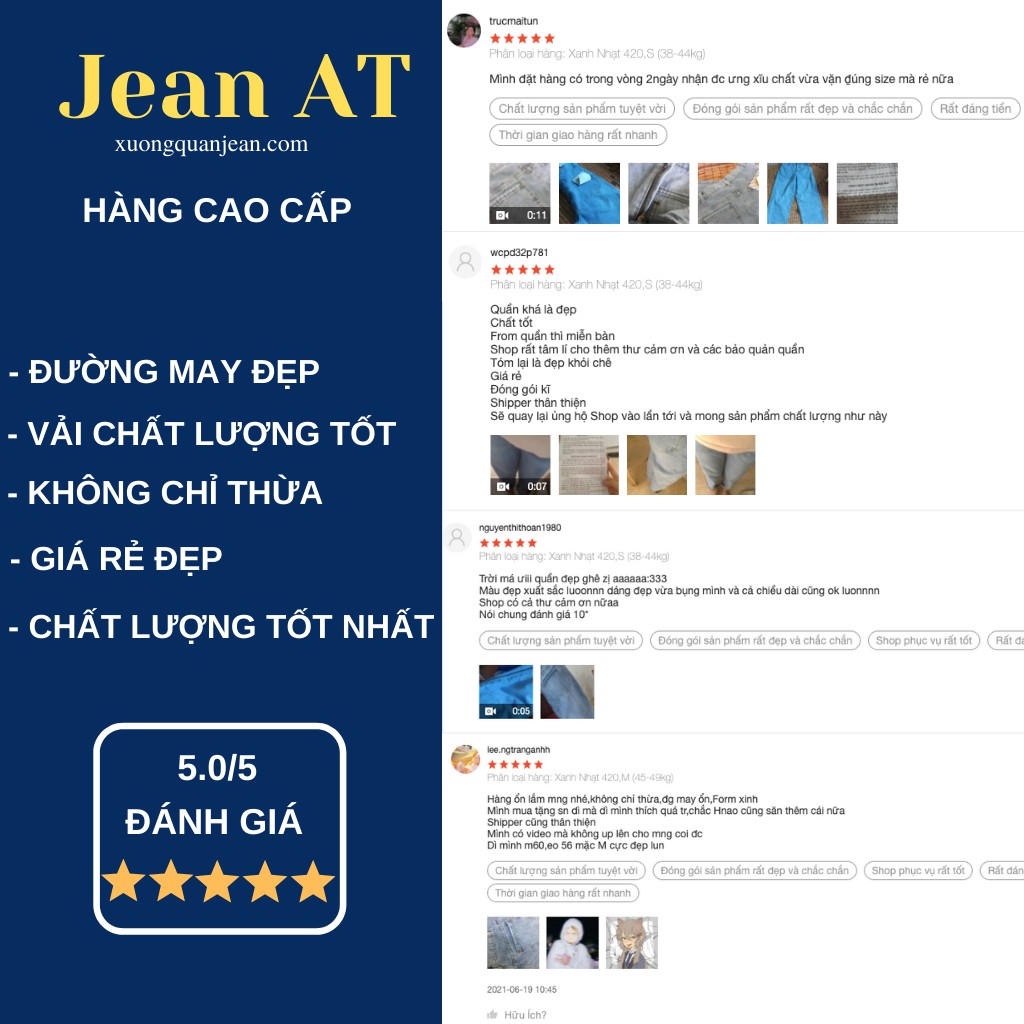 Quần Jeans Nữ Simple Jeans Lưng Cao Dáng Suông Ống Rộng Ulzzang Cực Chất - 420