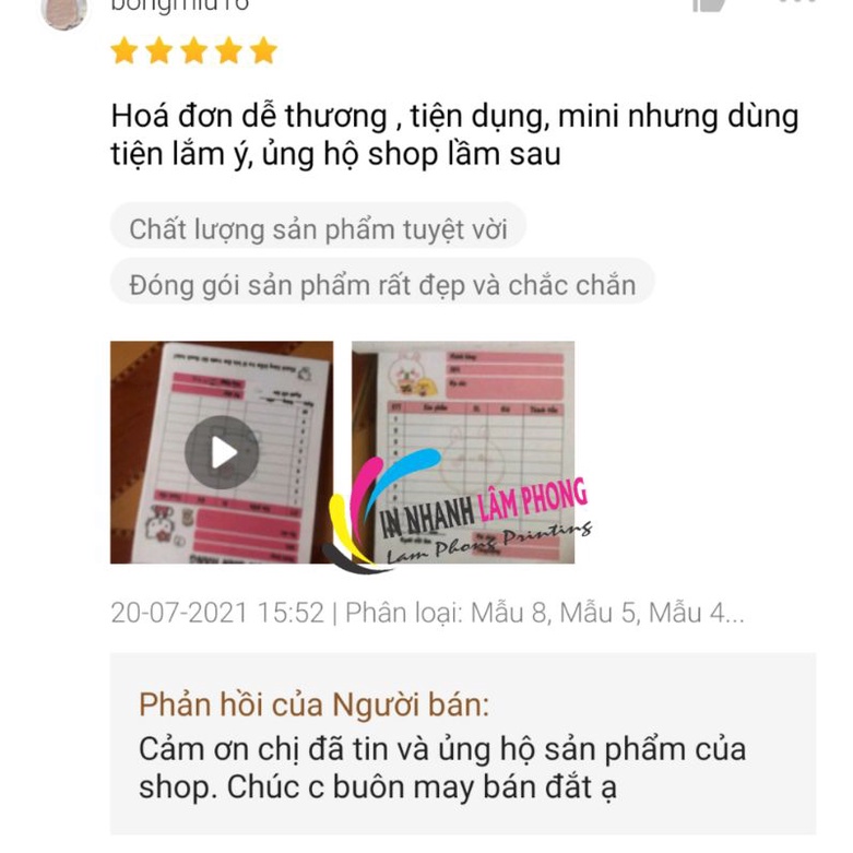 (Mua 10 Tặng 1) Hoá Đơn Mini Siêu Dễ Thương