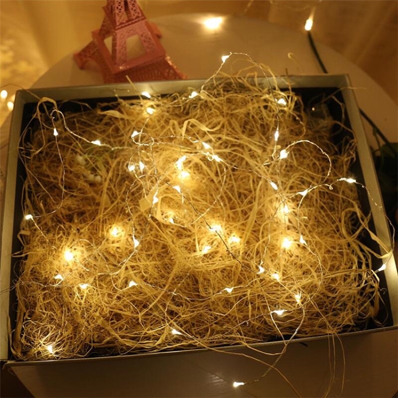 Dây Đèn Led Trang Trí Fairylight đom đóm có kèm sẵn pin dài 0,5 mét -1 mét-2 mét Huydecor