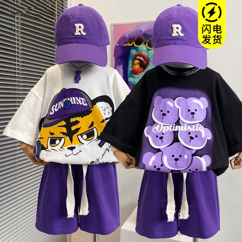 ❤Bộ Áo Thun Cotton Ngắn Tay + Quần Xinh Xắn Dành Cho Bé