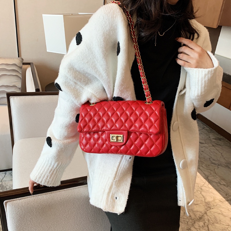 Túi Da Đeo Chéo Chuwanglin Họa Tiết Ca Rô Thời Trang Dành Cho Nữ