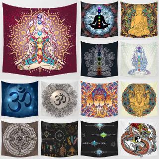 Yoga, mandala, phong cảnh, tranh phong cảnh, tấm thảm trang trí nghệ sĩ, (85cm * 85cm)