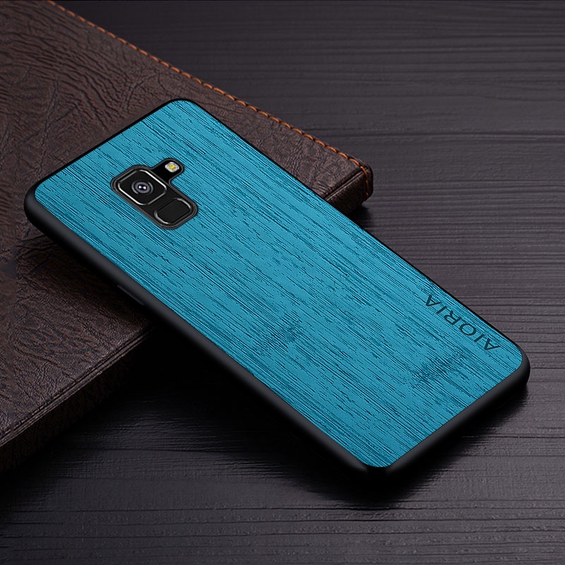 Ốp Bao Da Điện Thoại Họa Tiết Vân Gỗ Cho samsung galaxy a8 2018 a8 plus 2018 a8 2018 Ốp