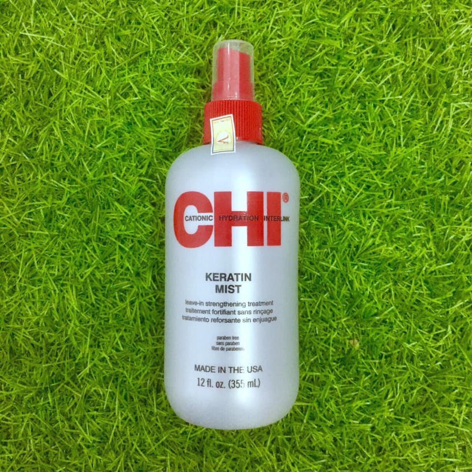 (Chính Hãng Giá Sỉ) XỊT DƯỠNG TÓC CAO CẤP CHI KERATIN MIST LEAVE IN STRANGTHENING TREATMENT 355ML