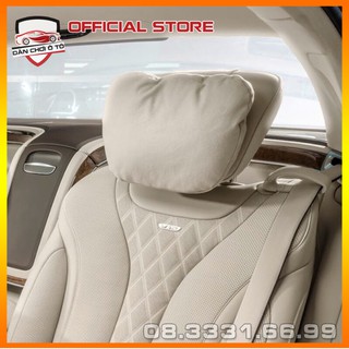 gối tựa đầu,tựa lưng cao cấp cho ô tô chất liệu vải da lộn kiểu dáng maybach chống đau cổ đau lưng