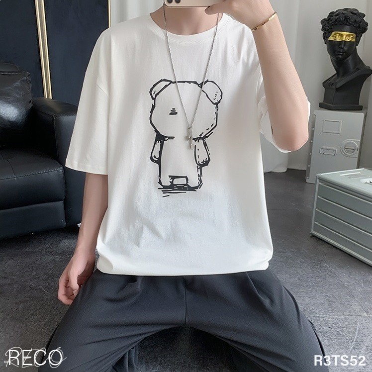 Áo thun, phông nam Hàn Quốc cao cấp dáng rộng tay lỡ T-Shirt Loose R3TS52 Unisex