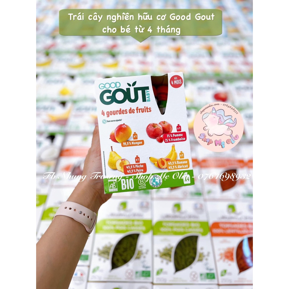 Trái cây nghiền Hữu cơ Good Gout cho bé từ 4 , 6 tháng tuổi