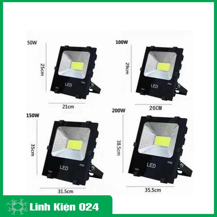 Đèn pha LED COB 50w 70w 100w 150w 200w 300w 400w 500w 600w siêu sáng chống nước kháng nước ip66 cao cấp đủ công suất