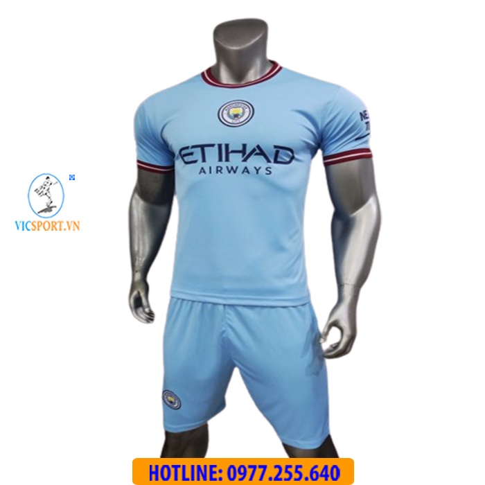Áo Bóng Đá Trẻ Em, Quần Áo Đá Banh Cho Bé CLB MANCHESTER CITY 2022 - 2023 thun lạnh -Vicsport