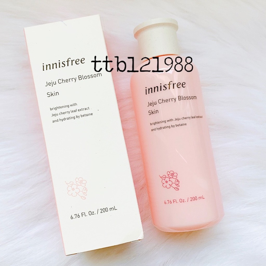 Nước Hoa Hồng Innisfree Jeju Cherry Blossom Skin (200ml) + Lựu + Green Tea Balancing Ex