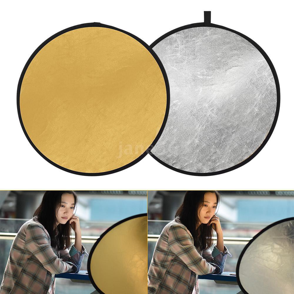 Tấm Hắt Sáng Chụp Ảnh Tròn Kích Thước 80cm và 100cm, 2 màu vàng/ bạc trong 1 sản phẩm, dùng cho chụp hình chuyên nghiệp