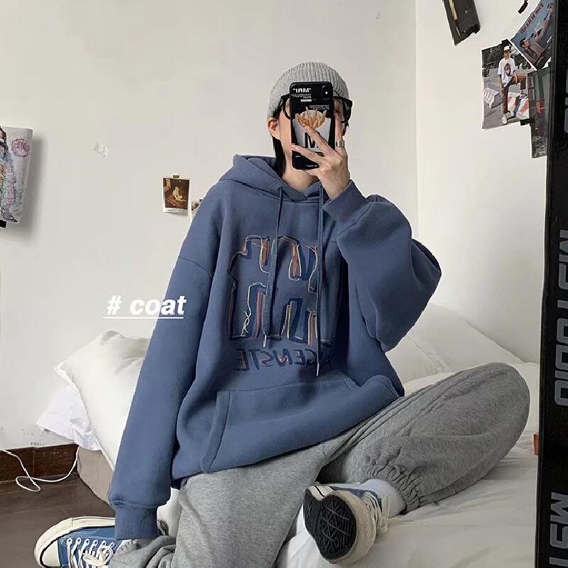 Áo Hoodie Thể Thao Tay Dài In Chữ Graffiti Phong Cách Hàn Quốc Thời Trang Mùa Đông Cho Nam Giới Size M-8XL