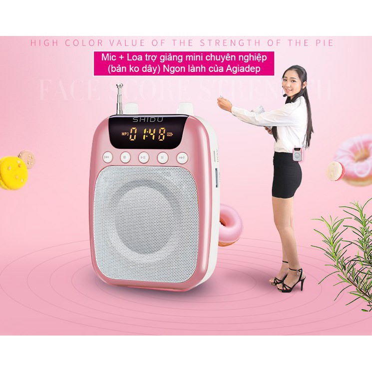 Mic + Loa trợ giảng chuyên nghiệp + 3 Mic (mic ko dây, mic có dây, mic cúc áo)