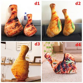 Gối In 3D Đùi Gà Chiên, Nướng size 50-65cm