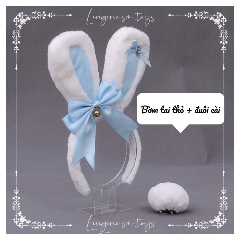 Combo Bờm Tai Thỏ + Đuôi Cục Bông Móc Cài - Cài Tóc Bunny Lolita Dễ Thương @lingerie.sm.toys