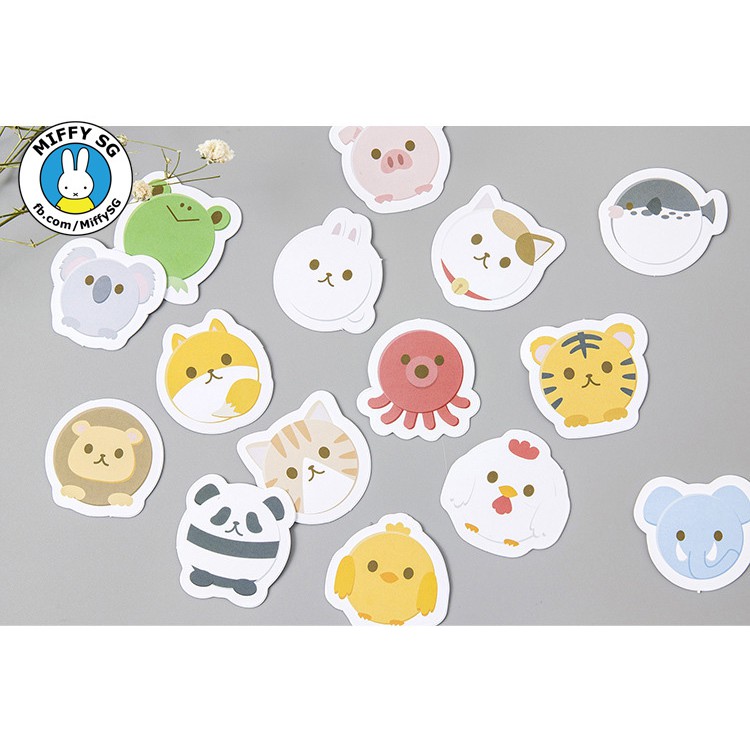 Bộ 45 sticker hoạt hình xinh xắn TRÒN TRÒN TO