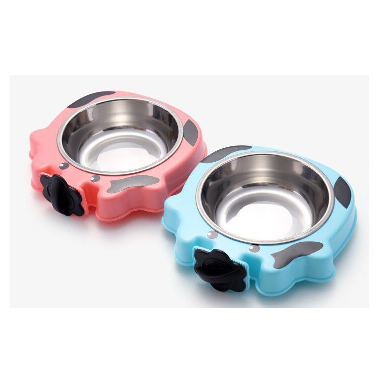 Bát Ăn Inox Gắn Chuồng Cho Thú Cưng, đường kính 18cm