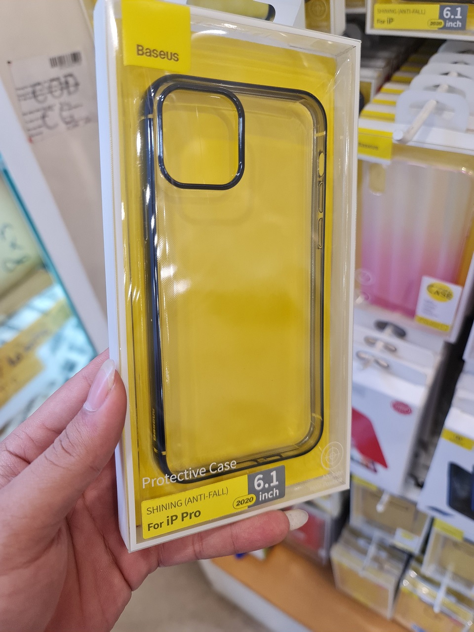 Ốp Lưng Baseus Glitter Cho iPhone 2020 New IP 12 Max (6.1'') Viền Màu - Màu Vàng Gold