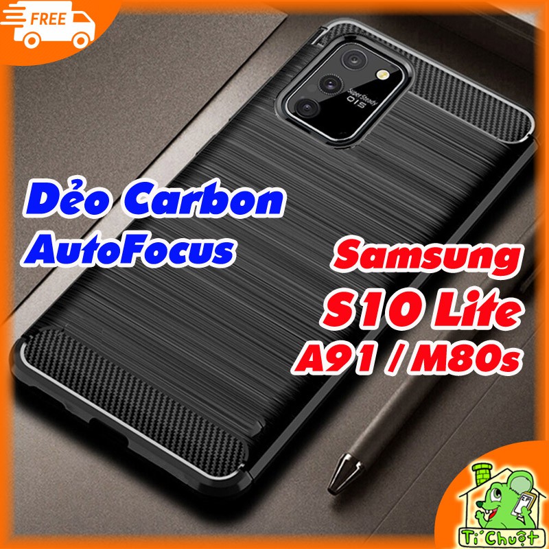 [Loại Tốt] Ốp Lưng Samsung S10 Lite, A91, M80s Dẻo Carbon Phay Xước Chống Sốc