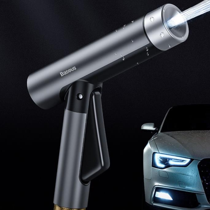 Vòi Rửa Xe Tăng Áp Baseus Phù Hợp Rửa Ô Tô Xe Máy Tưới Cây Giãn Nở Bơm Nước Áp Lực Cao 3 Mức Phun Dài 7.5m, 15m, 30m