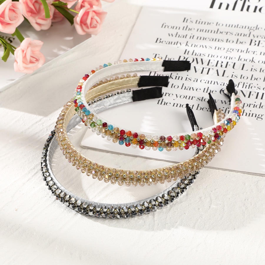 Băng Đô Cài Tóc Đính Đá Pha Lê Lấp Lánh Phong Cách Thời Trang Hàn Quốc Cho Nữ