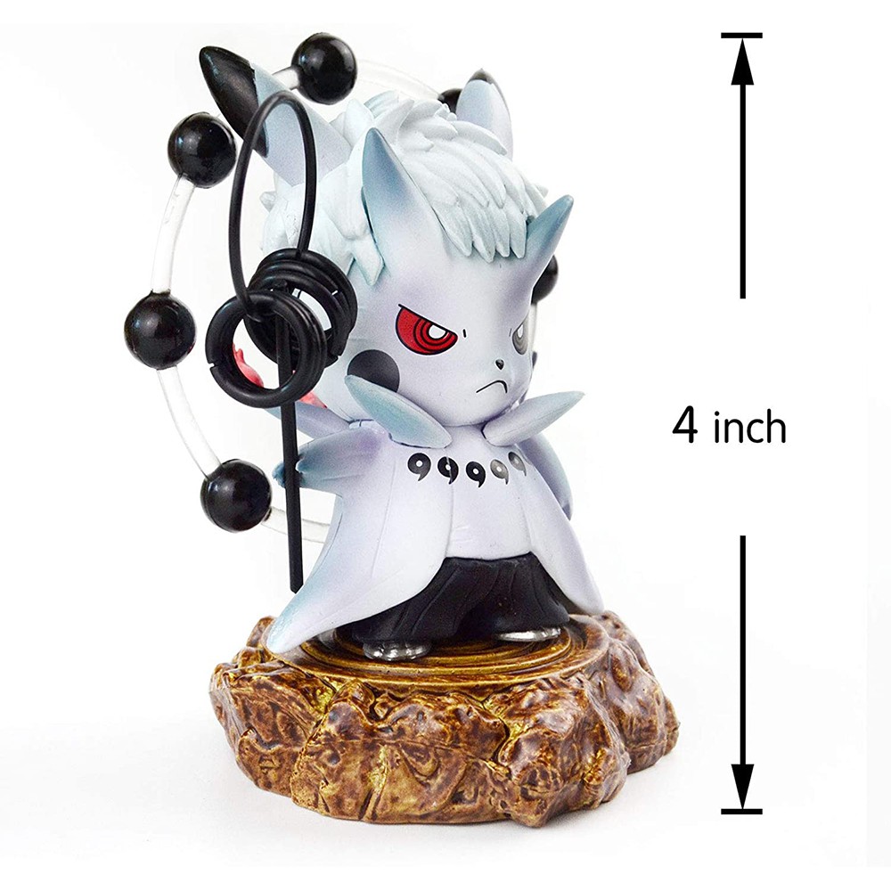 Mô hình Pikachu Cosplay Obito trang trí góc học tập, làm việc, góc gaming, làm giá đỡ VGA cao 11cm