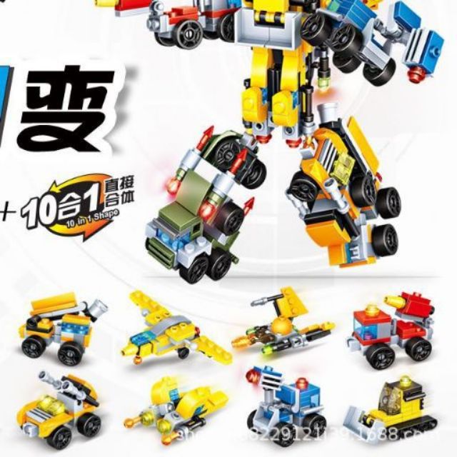 Bộ lắp ráp siêu nhân 10 trong 1 . 195 chi tiết