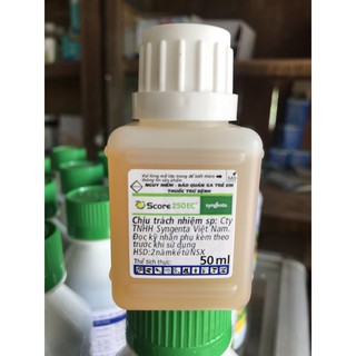 Thuốc SCORE 250ECTRỪ BỆNH THÁN THƯ TRÊN HOA HỒNG, HOA KIỂNG chai 50ml