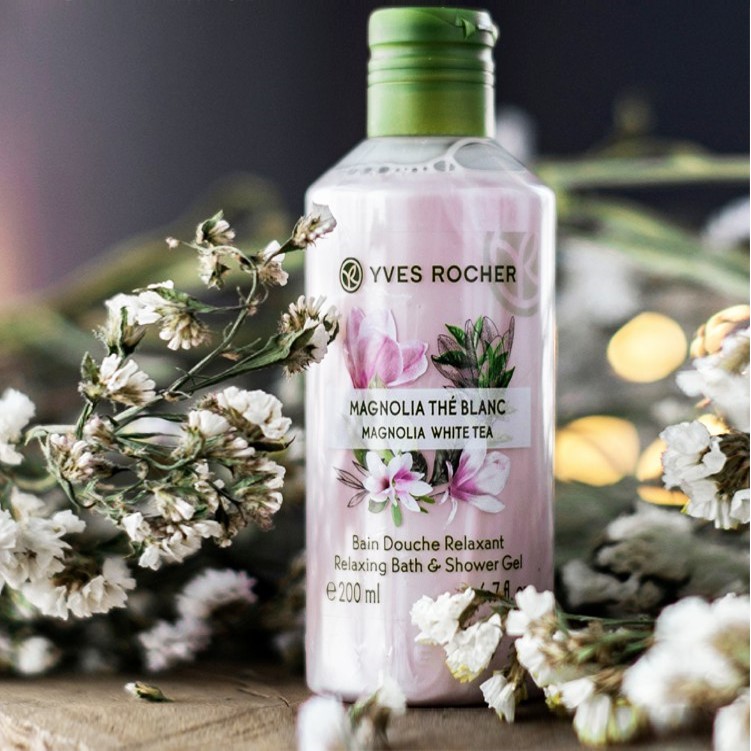 Gel Tắm Hương Mộc Lan Kết Hợp Trà Trắng Yves Rocher Magnolia White Tea Relaxing Bath And Shower Gel 400 Ml