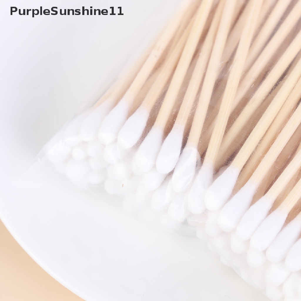 Set 100 Tăm Bông Cotton Hai Đầu Dùng Một Lần Trang Điểm Hàng Ngày