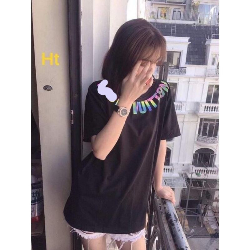 Áo phản quang chữ cổ Luonvuituoi hè HT12 #unisex áo thun hè ngắn tay nam nữ freesize mặc đôi nhóm chất cotton