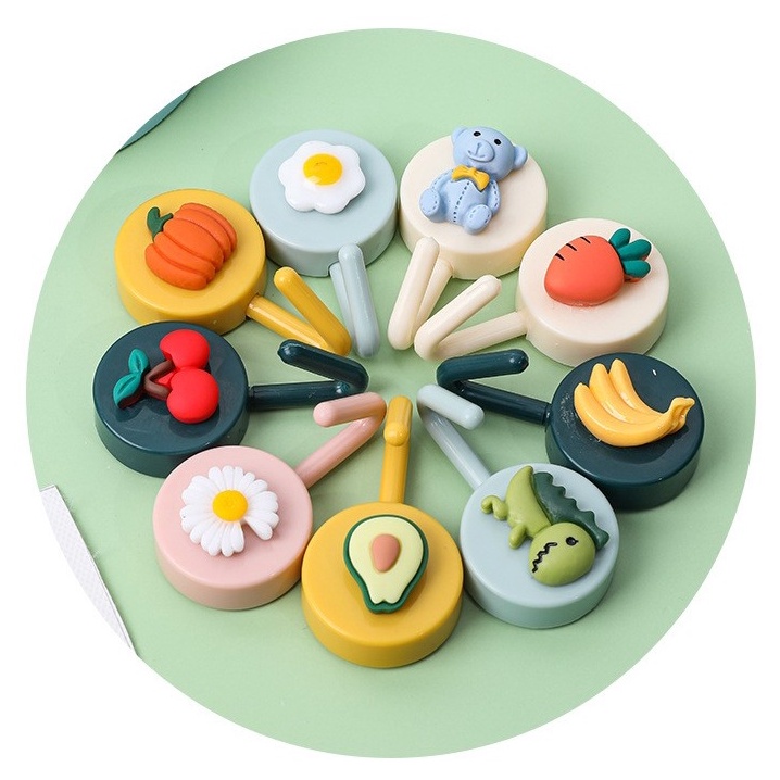 Móc treo đồ gắn tường nhựa màu pastel và họa tiết hoạt hình đáng yêu cute đa năng tiện lợi