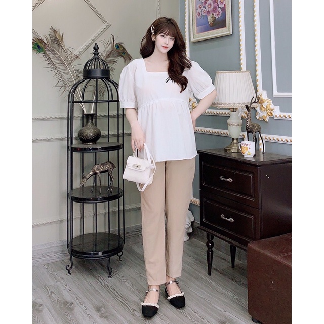 Áo bầu chất đũi xước mùa hè công sở đi chơi thiết kế cao cấp đẹp giá rẻ siêu mát cộc tay Grateful AB005