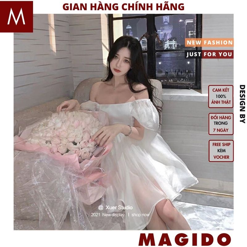 Đần nữ babydoll công chúa bánh bèo voan 2 lớp có mầu đen và trắng kiểu dáng hàn quốc ,váy dực tiệc cực xinh -MAGIDO