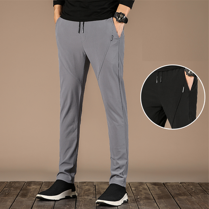 Men's pants thin casual pants sports feet elasticity quick-drying business suits | BigBuy360 - bigbuy360.vn