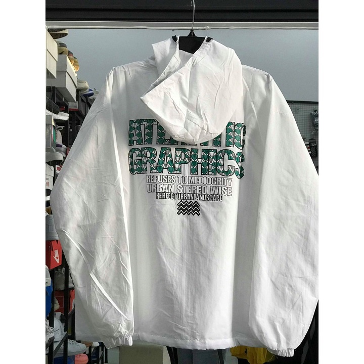 Áo khoác dù nam nữ ATYS , áo khoác gió local brand unisex , jacket form rộng size us cổ cao zip 2 lớp - Gin store