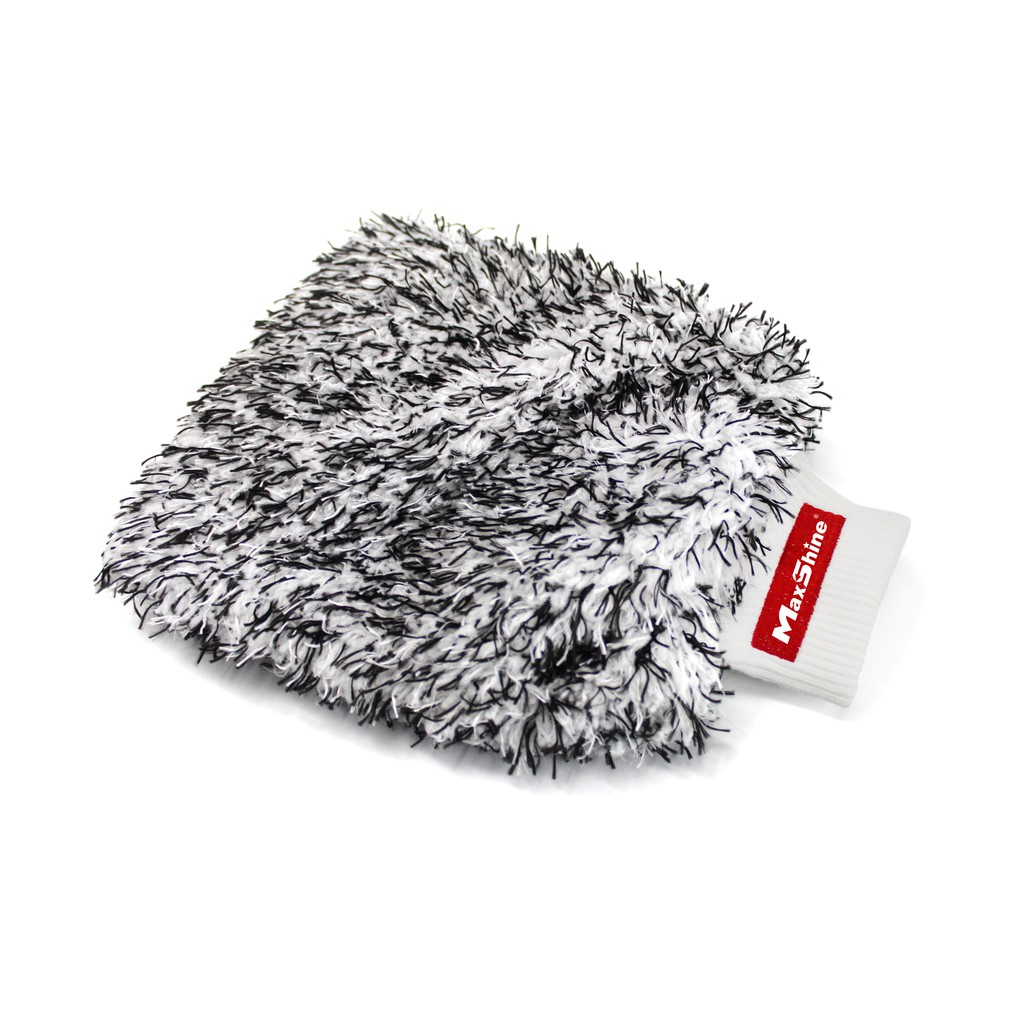 Găng tay rửa xe sợi Microfiber mềm bảo vệ sơn Maxshine Mixed Color White &amp; Black Wash Mitt 1130004w