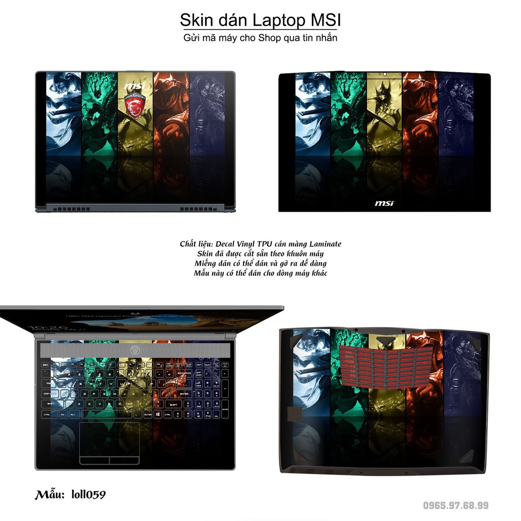 Skin dán Laptop MSI in hình Liên Minh Huyền Thoại nhiều mẫu 8 (inbox mã máy cho Shop)