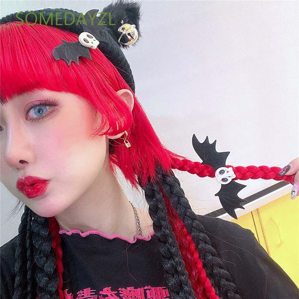 Kẹp Tóc Mỏ Vịt Hình Đầu Lâu Bằng Nhựa Dễ Thương Vui Nhộn Phong Cách Punk Gothic Hóa Trang Halloween Cho Nữ