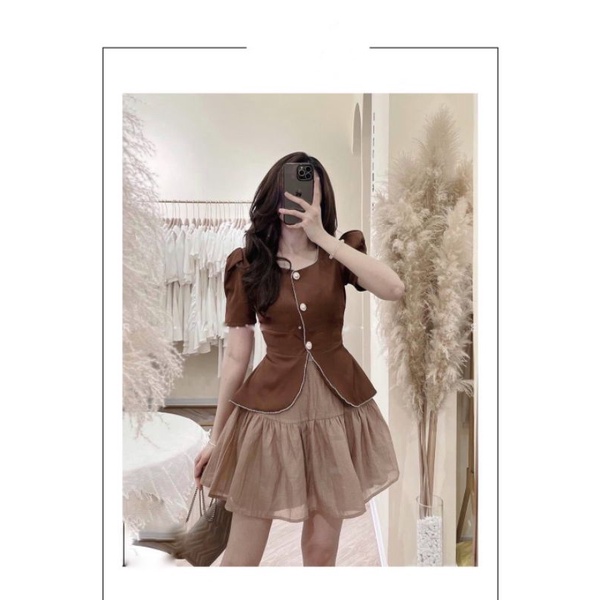 Set bộ: Áo & chân váy xòe siêu xinh cho bạn gái