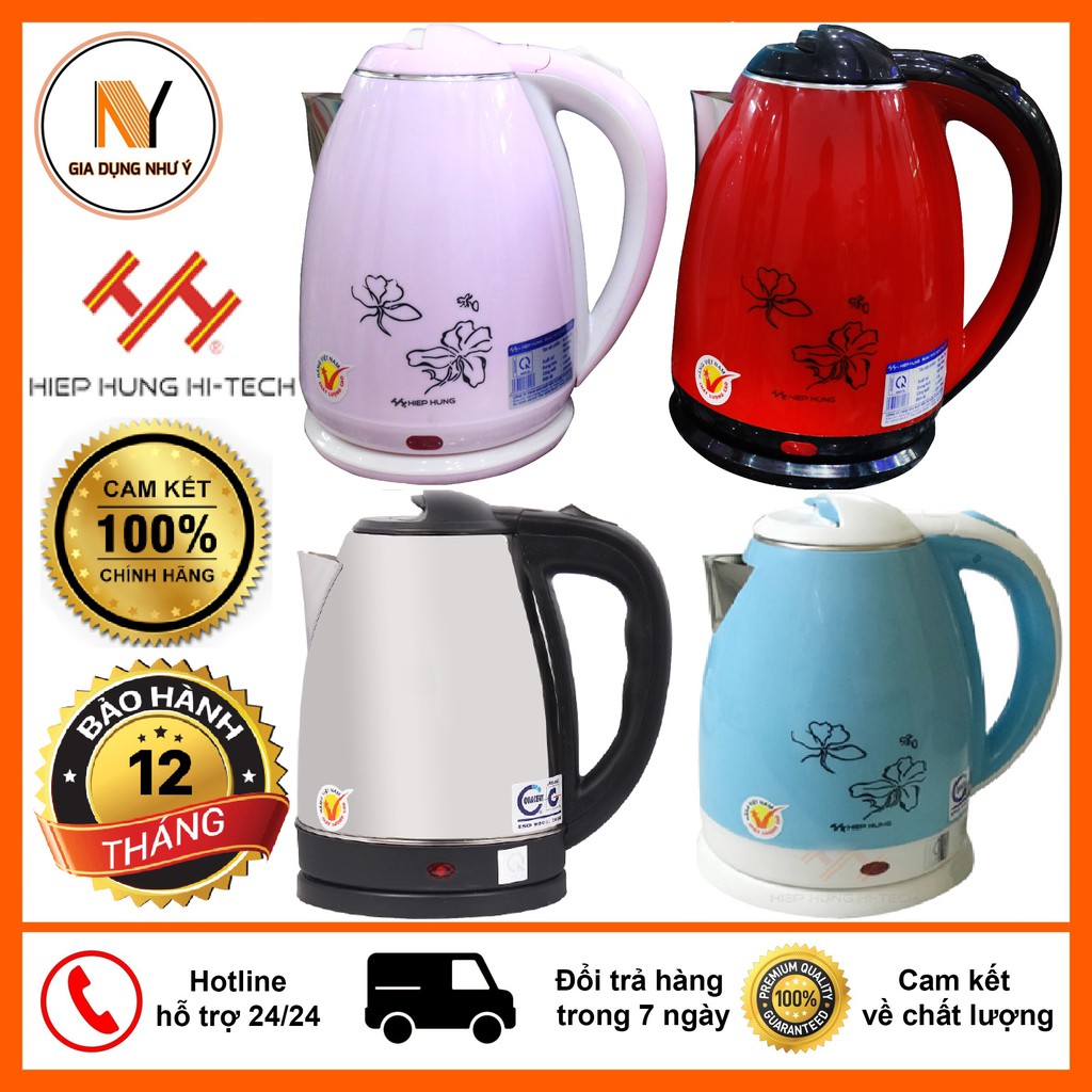 Ấm Siêu Tốc Hiệp Hưng Siêu Bền Dung Tích 1.8 Lít và 2.2 Lít, Bảo Hành Chính Hãng 12 Tháng