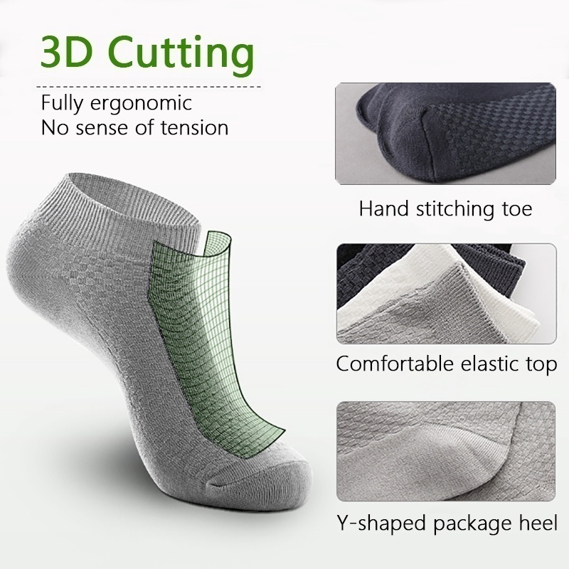 1 Đôi Vớ Sợi Tre Thoáng Khí Khử Mùi Chống Vi Khuẩn Dành Cho Nam