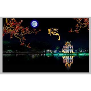 Tranh 3d bể cá kt 90x45cm