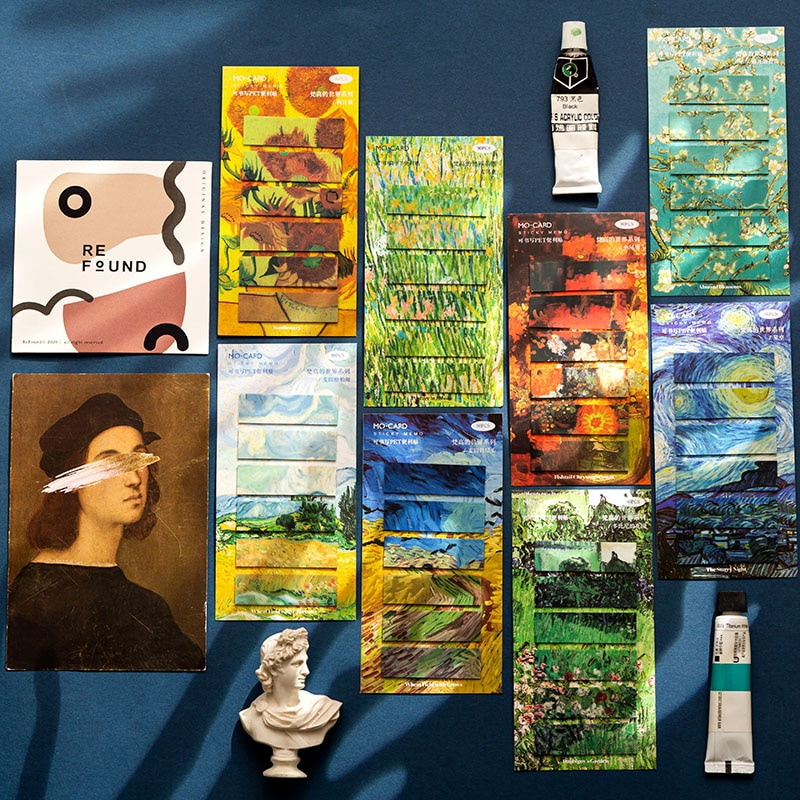 Set 90 Giấy Ghi Chú In Hình Tranh Van Gogh Sáng Tạo